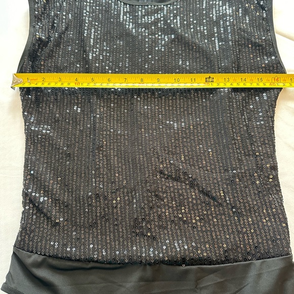Black Sequin Bodysuit Sleeveless Women Size Large - Picture 3 of 7